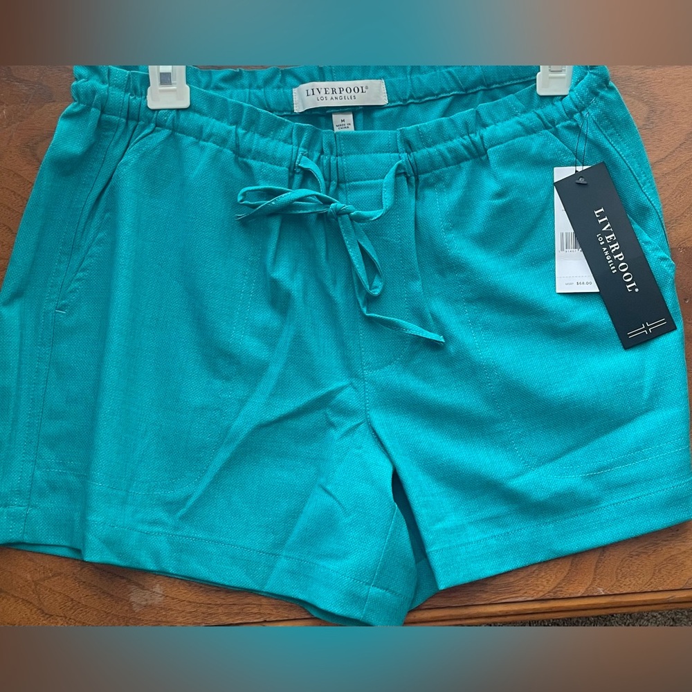 Liverpool Women's Teal Shorts- “Lake Blue” Comfy dressy/casual Shorts, size Med - Picture 2 of 16